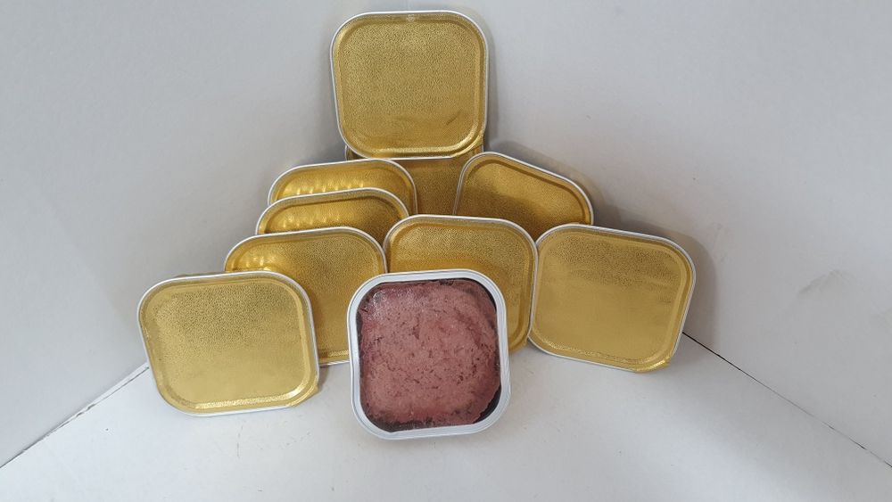 200x100g tacki karma dla kota bez etykiet nie oklejone w procesie prod