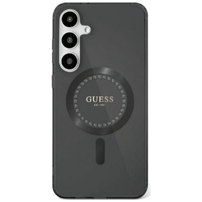 Etui GUESS Rhinestone Logo Magsafe do Samsung Galaxy S25 czarny