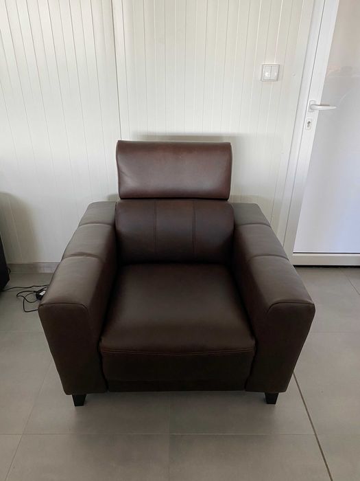 Fotel telewizyjny z elektryczną funkcją relaksu skóra-dostępny od ręki