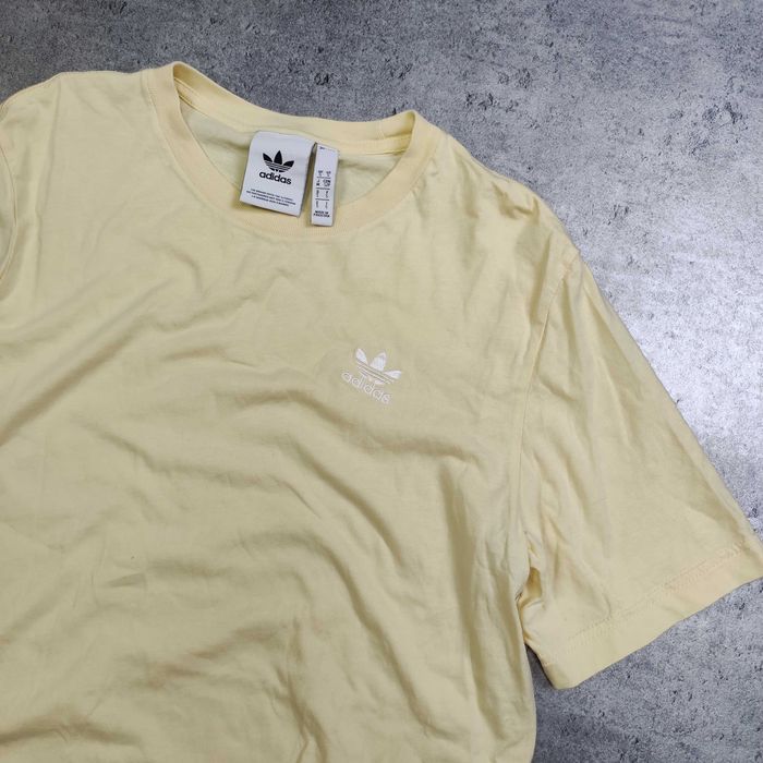 MĘSKA Koszulka Bawełna PREMIUM Adidas Originals Żółta Casual Letnia