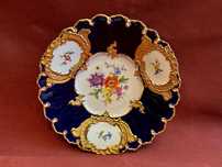 Miśnia Meissen patera bogate złoto stan idealny-23,5 cm