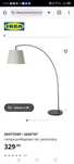 Ikea SKOTTORP SKAFTET Lampa podłogowa, stojąca łuk, jasnoszary łukowa