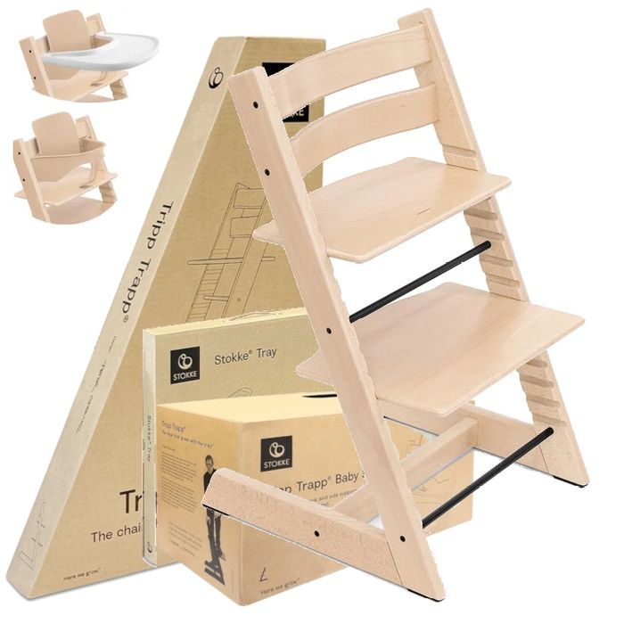 Krzesełko Stokke Tripp Trapp NATURAL+Baby Set 2 Natural+Tacka White