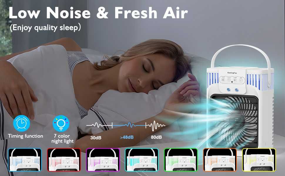 Refrigerador de ar portátil 4 em 1, Ventilador, Umidificador.