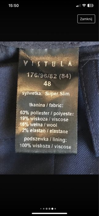 Garnitur - Vistula na studniówkę - 176/96/82  (84)