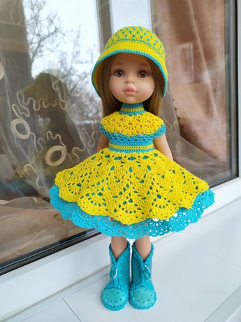 Яскрава літня сукня та капелюшок одяг для лялечки Паола Рейна Paola