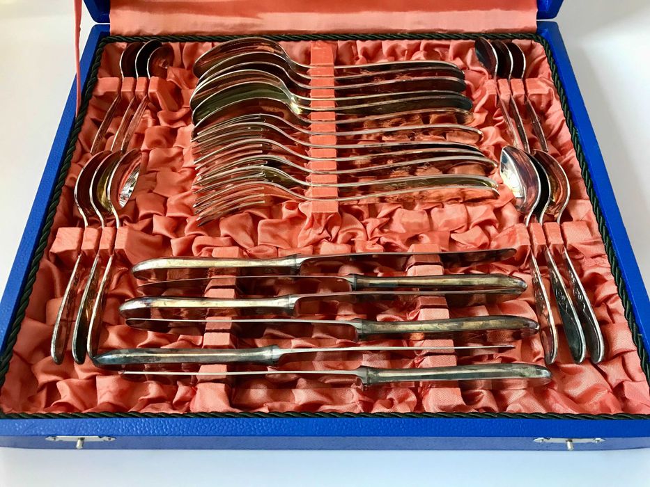 Komplet sztućców Jubiler Hefra Met 90 + widelczyki, w. angielski. Stan