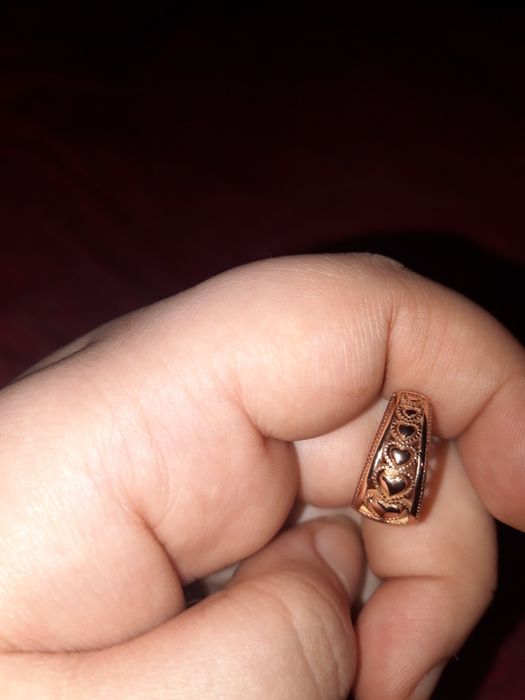 Серьги с узором сердечек винтаж серёжки золотистые