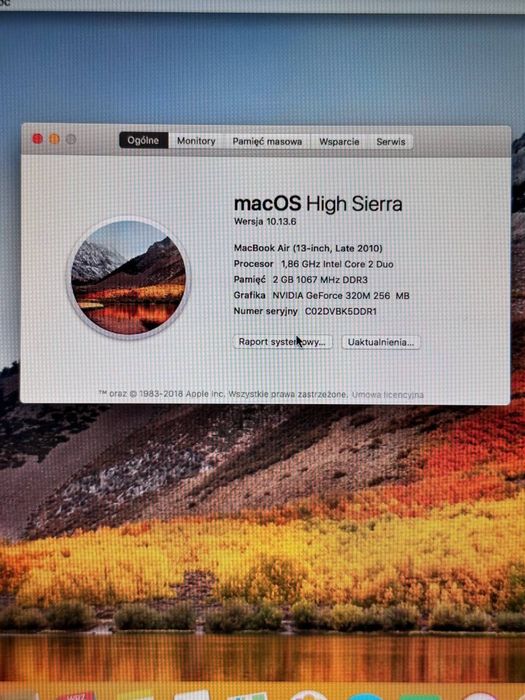 MacBook Air 13 Late 2010 dobry stan