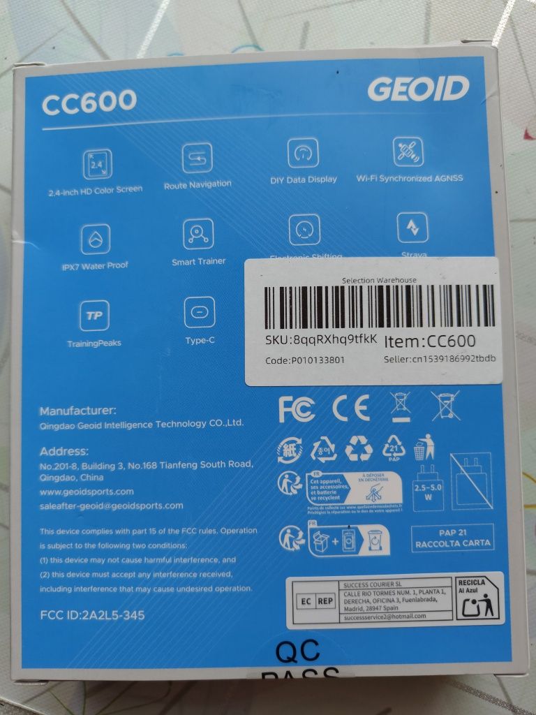 Nowy licznik rowerowy navi GPS Strava Geoid CC600
