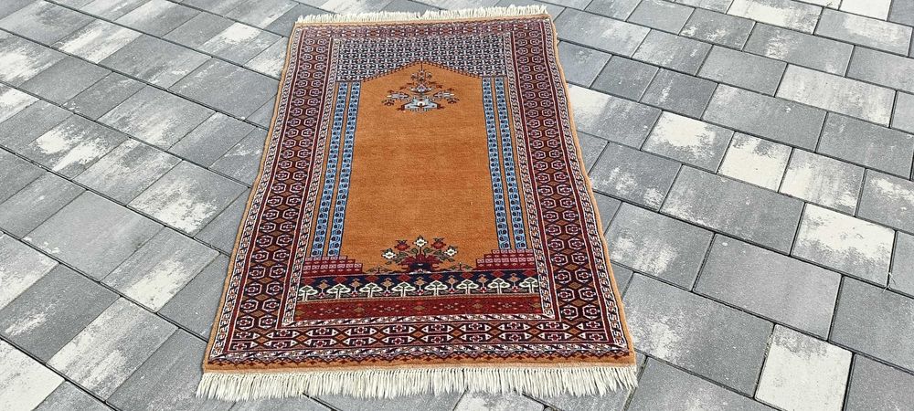 Perski dywan wełniany tkany ręcznie 132 x 80 cm wełna modlitewnik