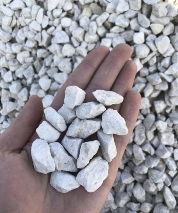 Biały Kamień ŚMIETANKOWY Grys na Rabaty Opaski Kruszywo Ozdobne Żwir