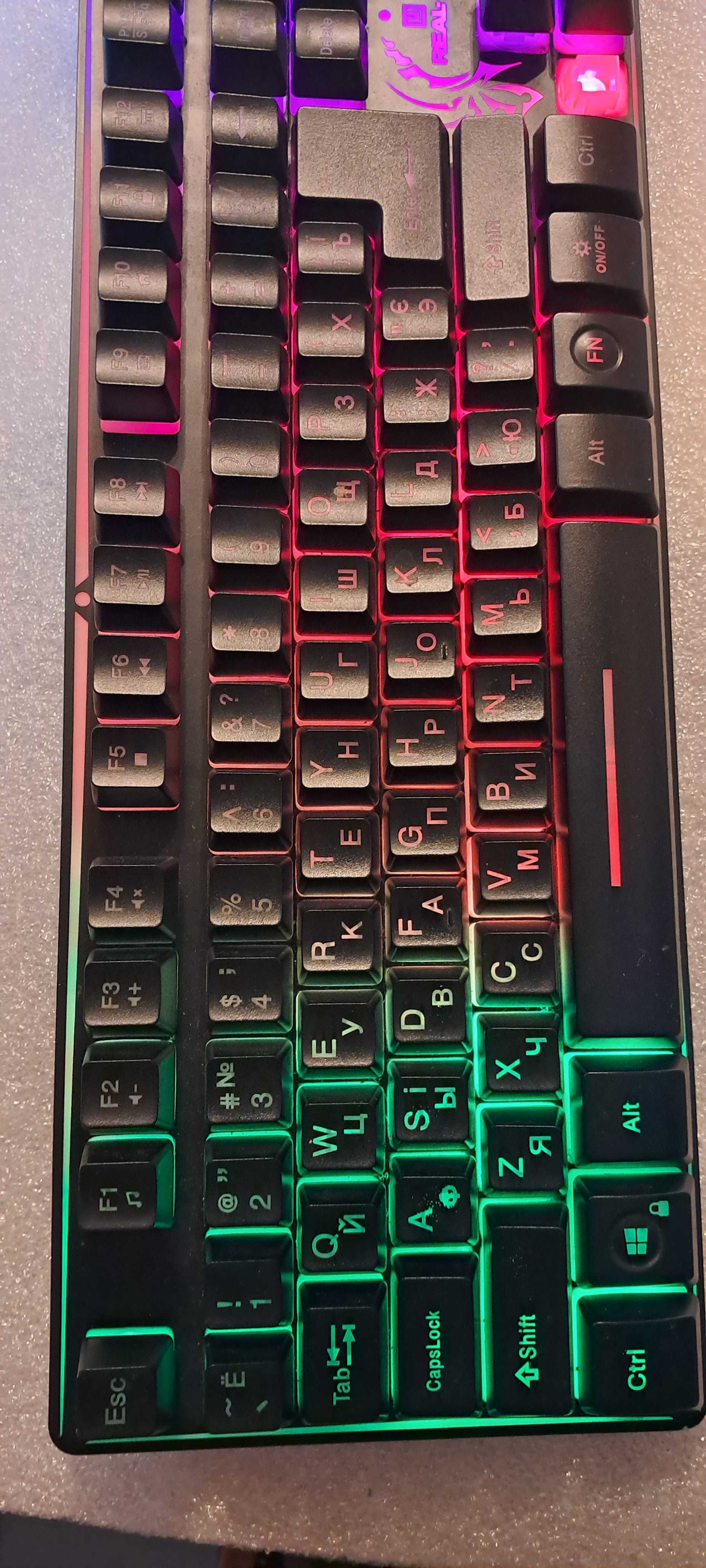 Клавиатура REAL-EL Comfort 7090 Backlit USB черная с подсветкой