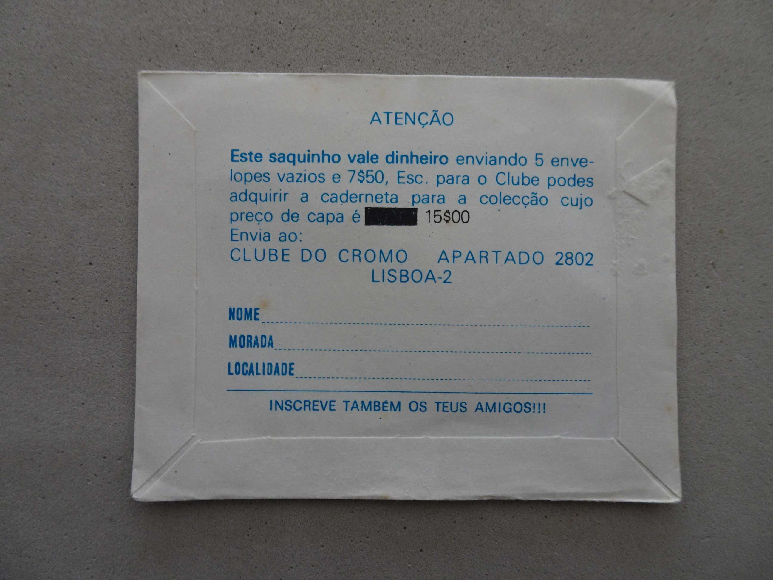 Carteira futebol cromos fechada 1ª divisão nacional 75/76 Clube Cromo