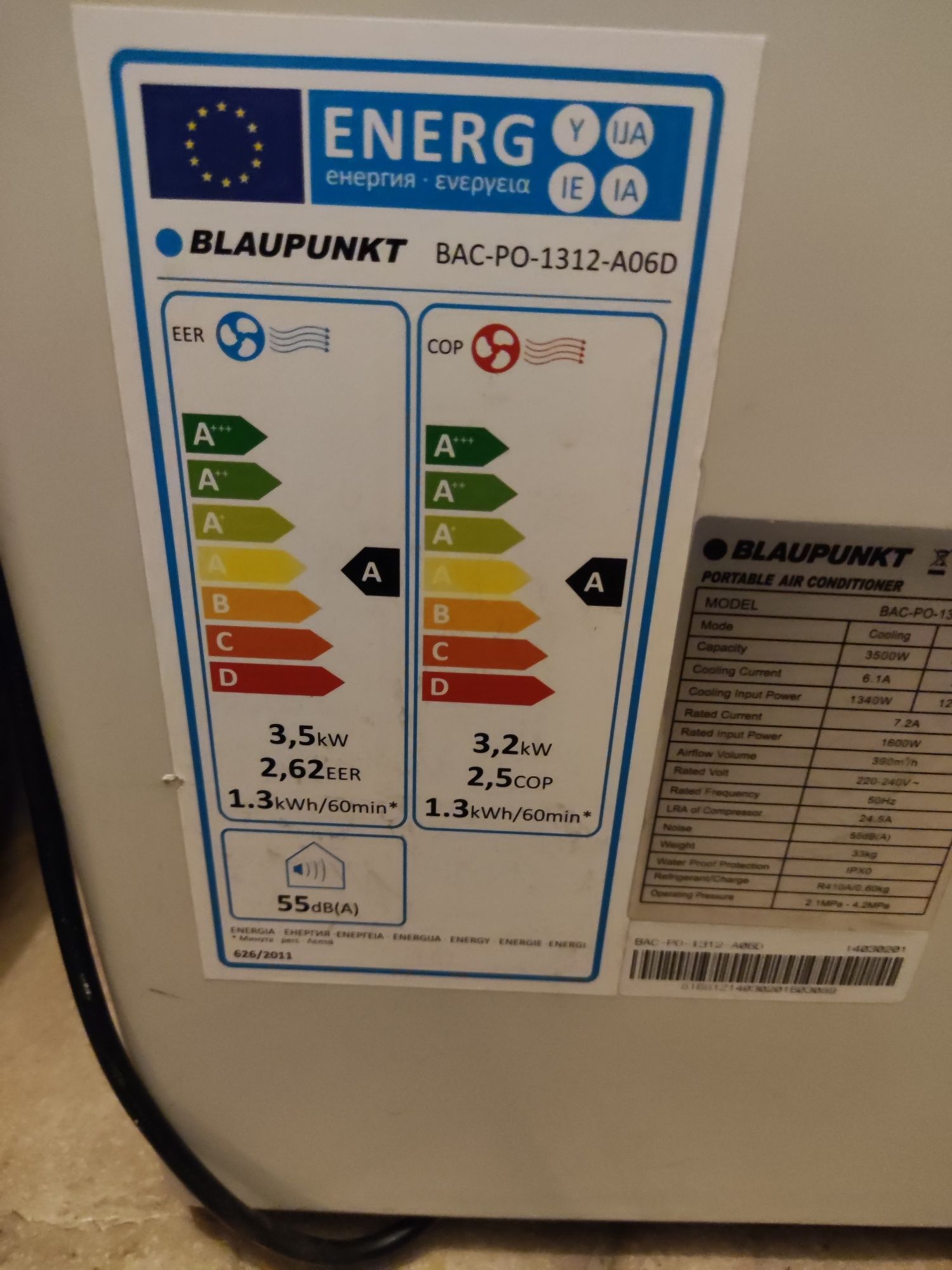 Klimatyzator przenośny z funkcją grzania Blaupunkt
