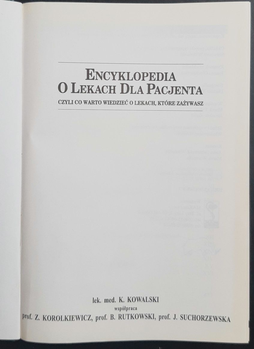 Książka "Encyklopedia o lekach dla pacjenta"-K.Kowalski