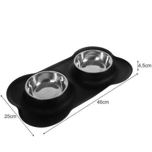 Miska dla psa Podwójna 2x 350ml z podstawką
