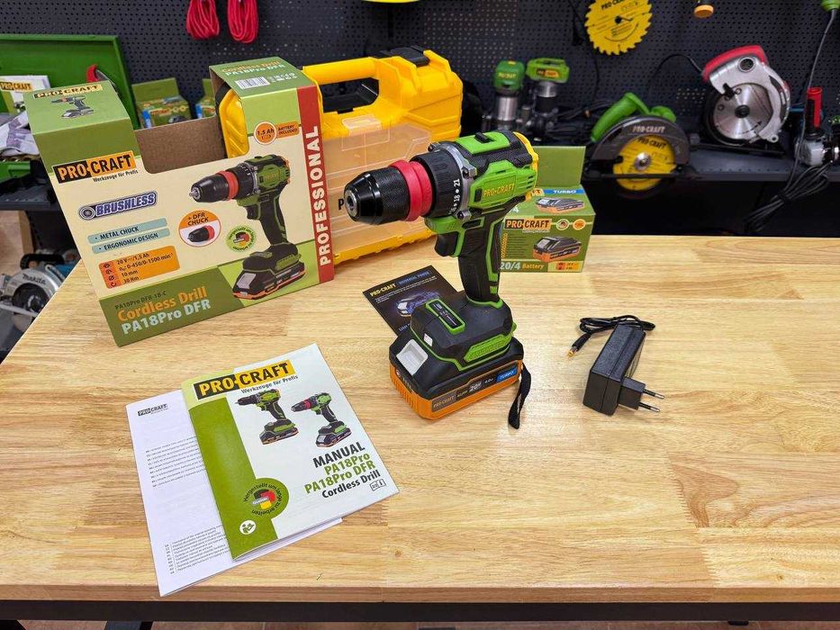 Вигідний Набір Шуруповерт Procraft (знімний патрон) + Акб TURBO 4.0 Ah