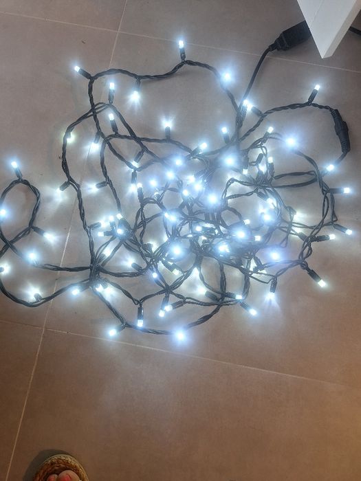 Łańcuch lampki girlanda zewnętrzna białe zimne światło obi 100 x 3v