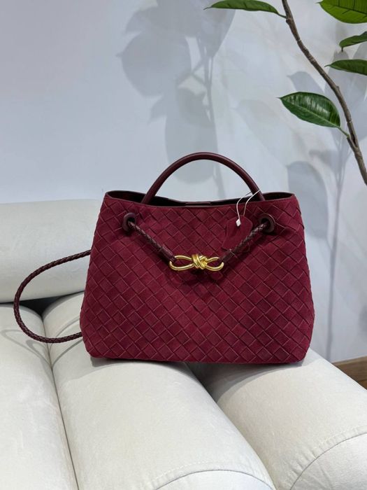 Сумка Bottega Veneta люкс замша | бордова