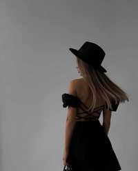 Черная женское платье мини/
Чорна жіноча сукня міні/Арт 186