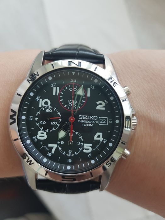 Seiko оригінальний  годинник  кварцовий армійський хронограф