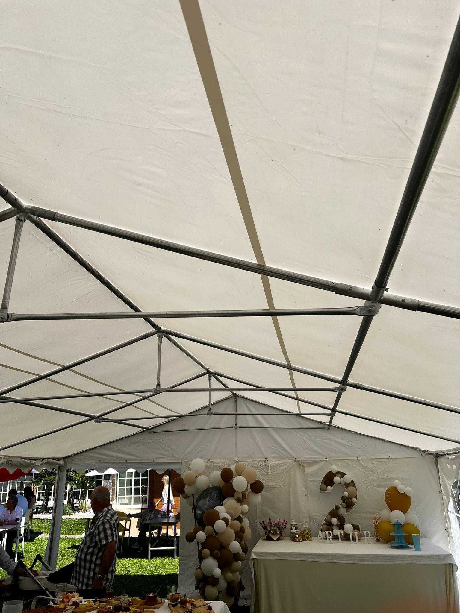 Tenda para festas 6x12 m, PVC 750, com base reforçada, branca PRO