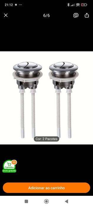 Botão de descarga vaso sanitário