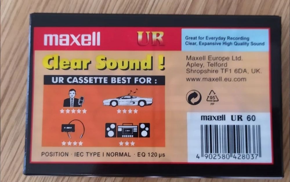 Cassetes Maxell UR 60, 90, 46 minutos