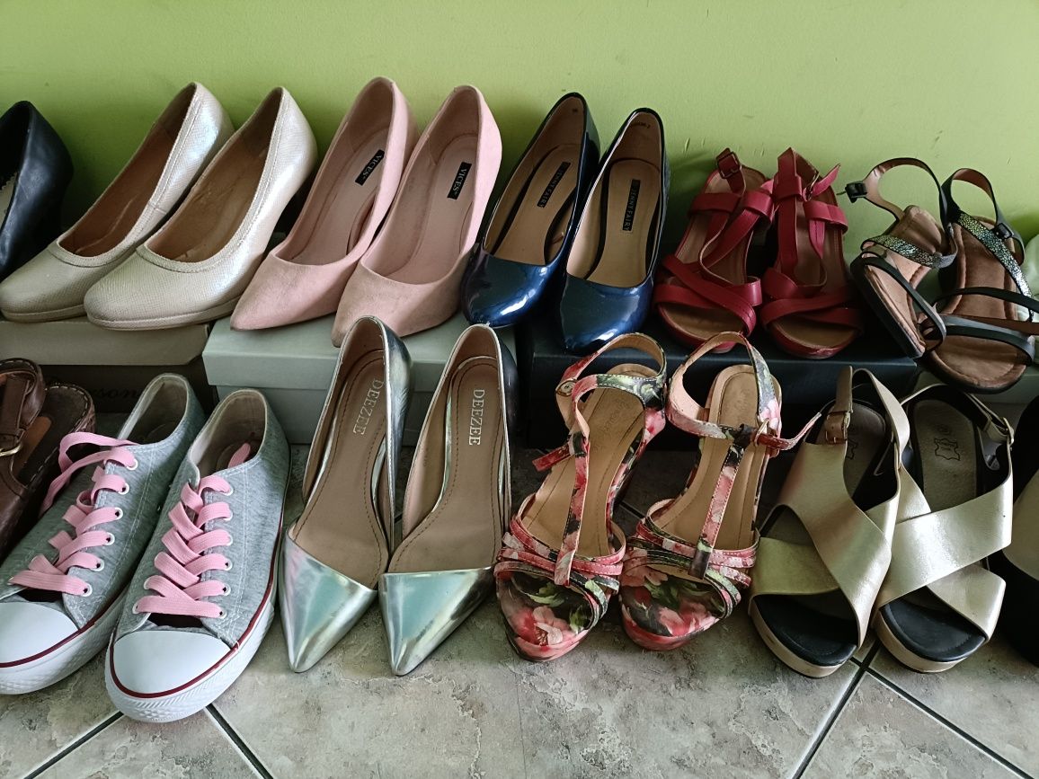 Buty damskie szpilki sandały płaskie 38