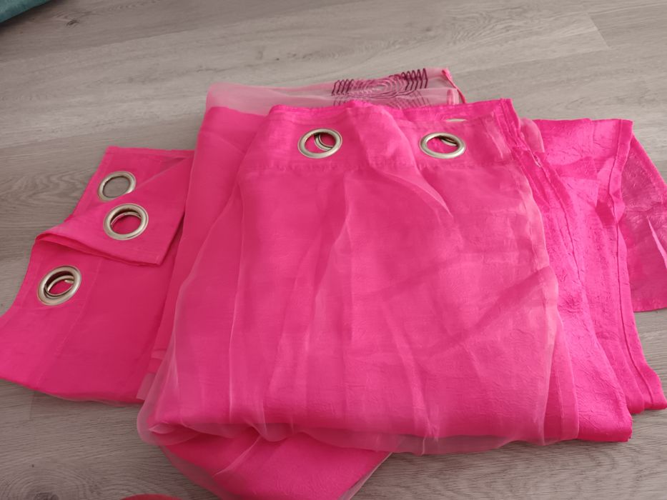Par de cortinas  rosa