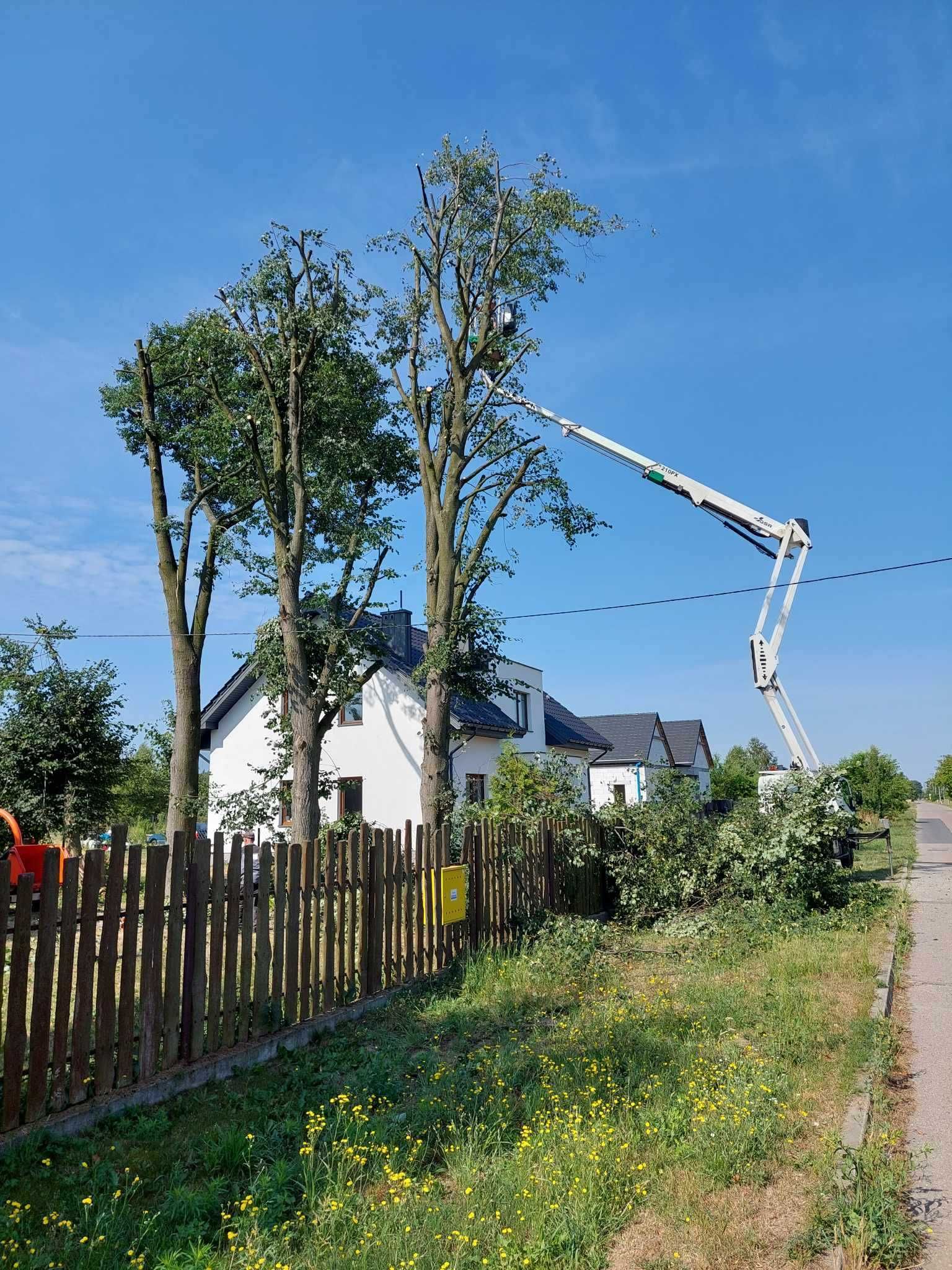 Wycinka Drzew Porządkowanie działek i ogrodów  Podnośnik koszowy