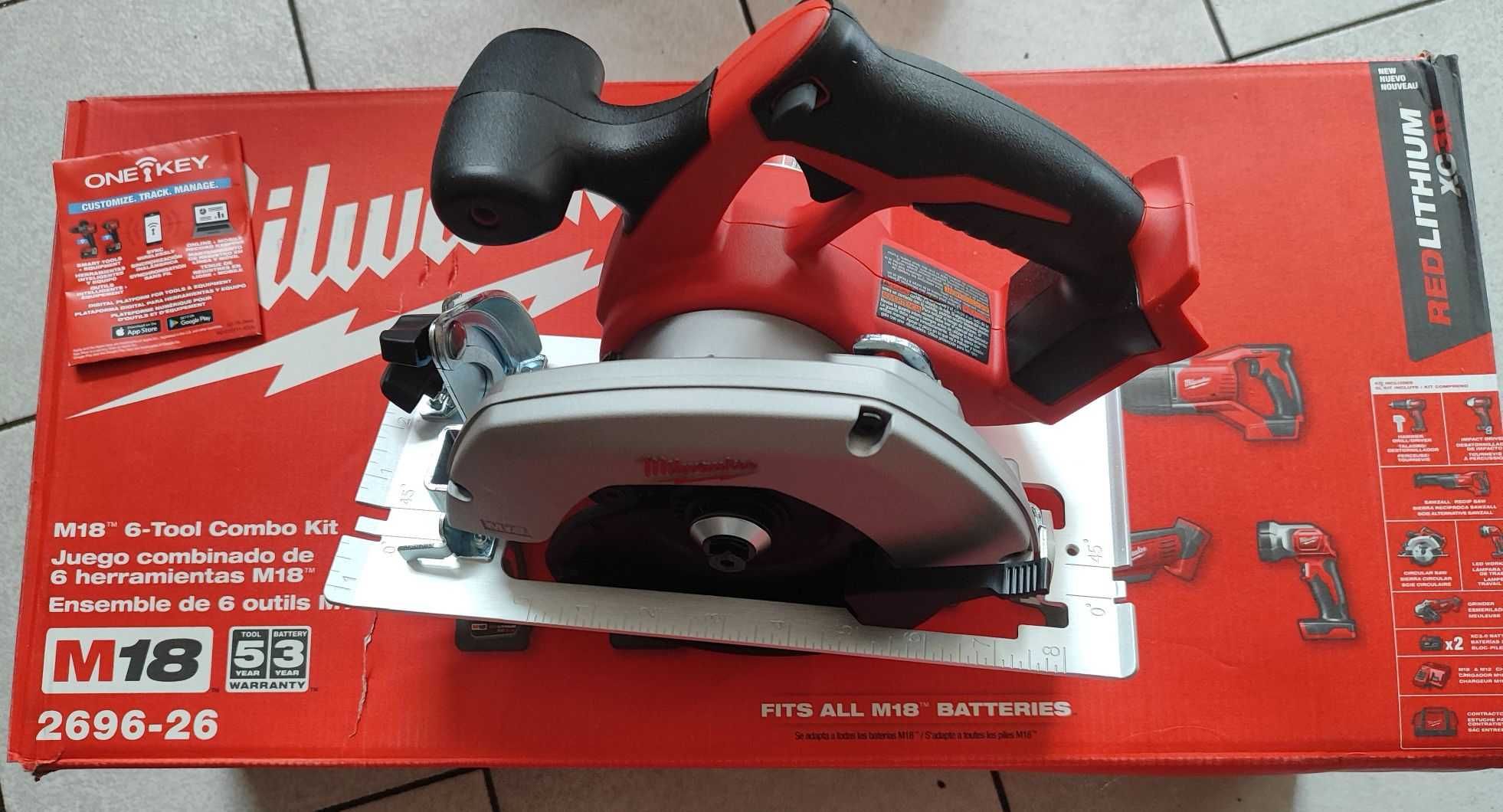Zestaw 6 elektronarzedzi na baterię Millwuakee M18. Prost