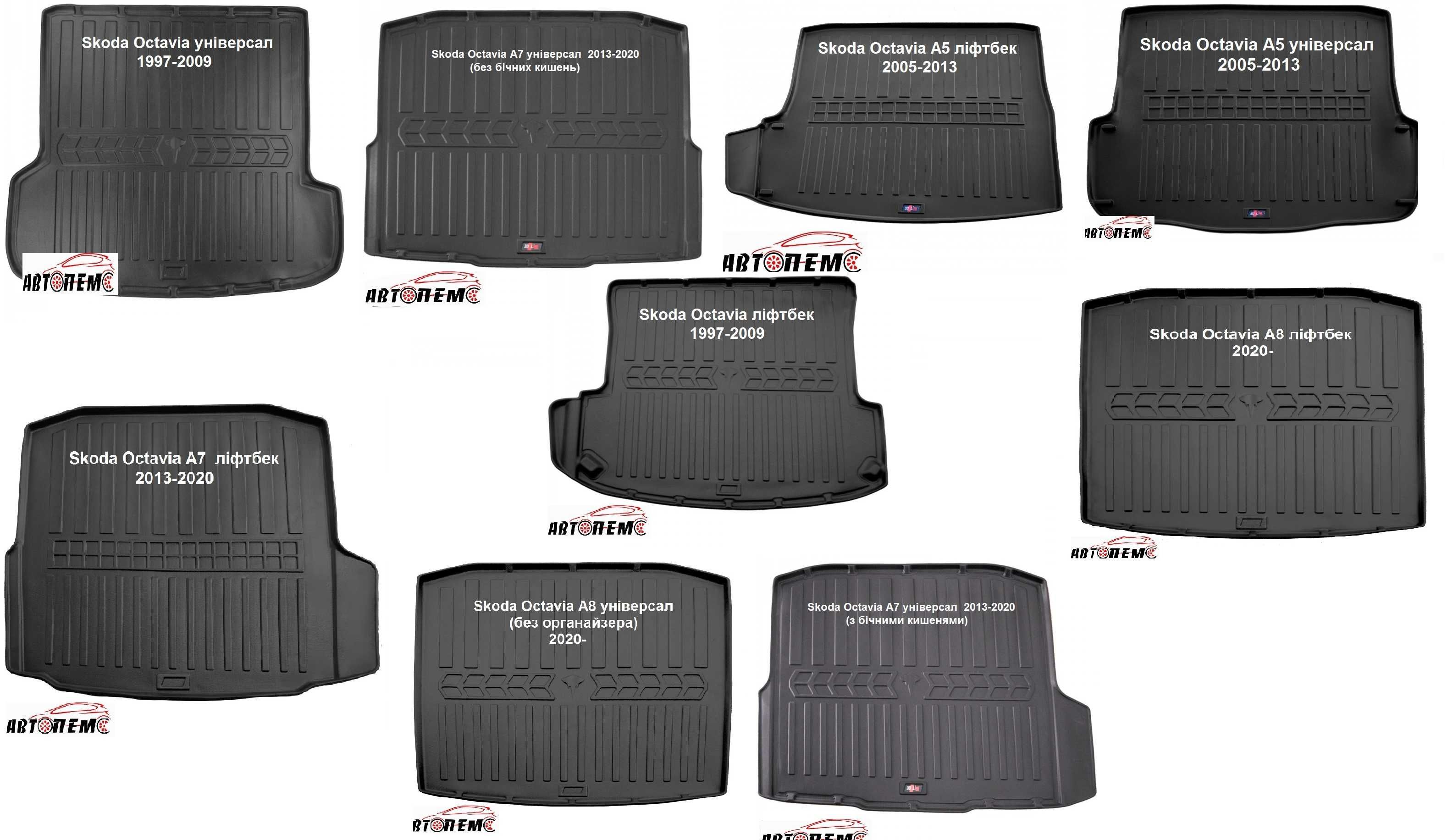 Коврик в багажник Skoda Enyaq Fabia Kamiq Karoq Kodiaq Octavia 4 5 7 8