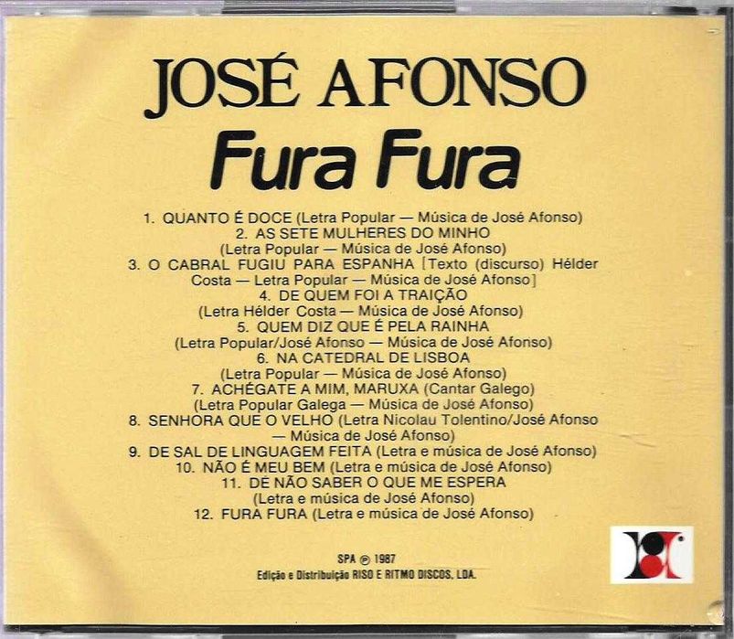 José Afonso - - - - - Fura Fura - - - - - CD