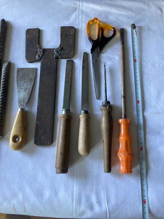 Narzędzia warsztatowe budowlane stare solidne zestaw PRL retro vintage