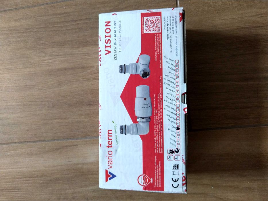 Zestaw instalacyjny termostat VISION Vario Term prawy biały