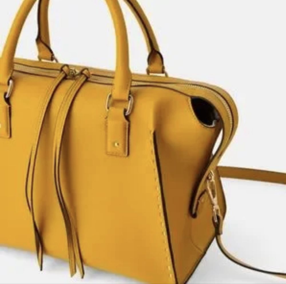 Сумка жовтого кольору з екошкіри (Zara)