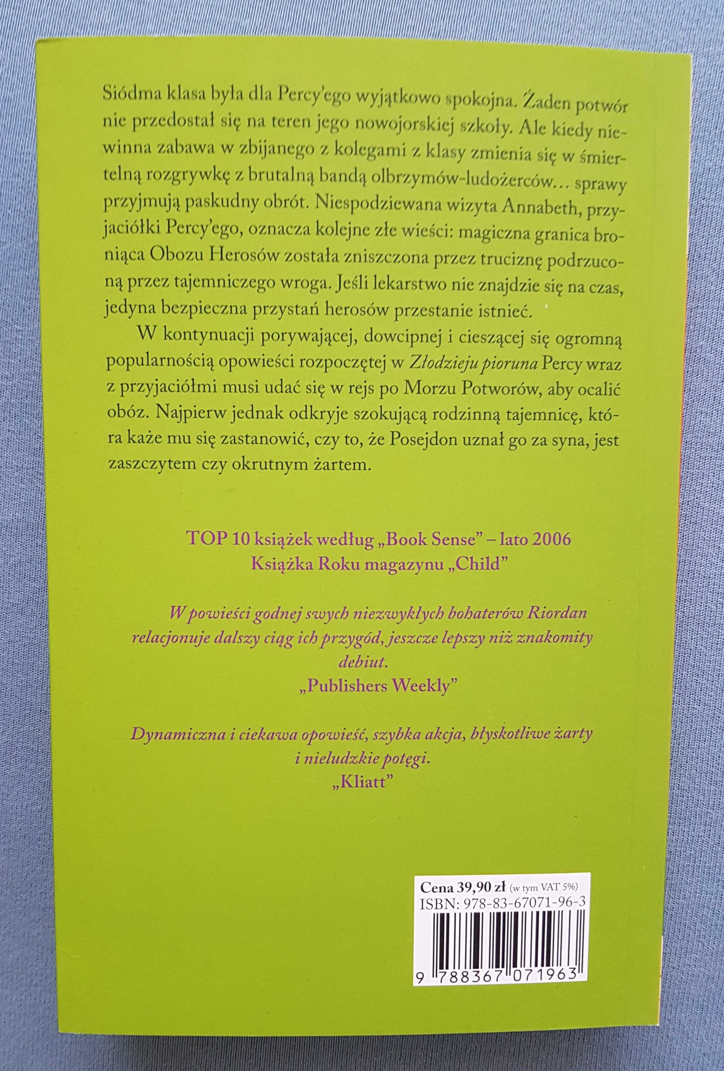 morze potworów percy jackson i bogowie olimpijscy tom 2 rick riordan