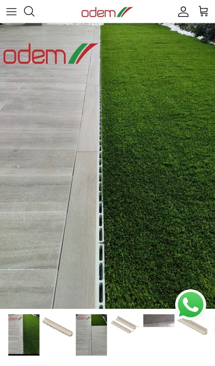 Calhas de pavimento em Polipropileno grelha oculta 2cm, 100x13x6cm