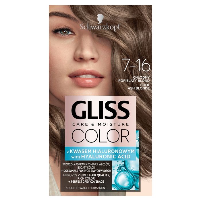 Gliss Color farba do włosów trwała 7-16 Chłodny Popielaty Blond