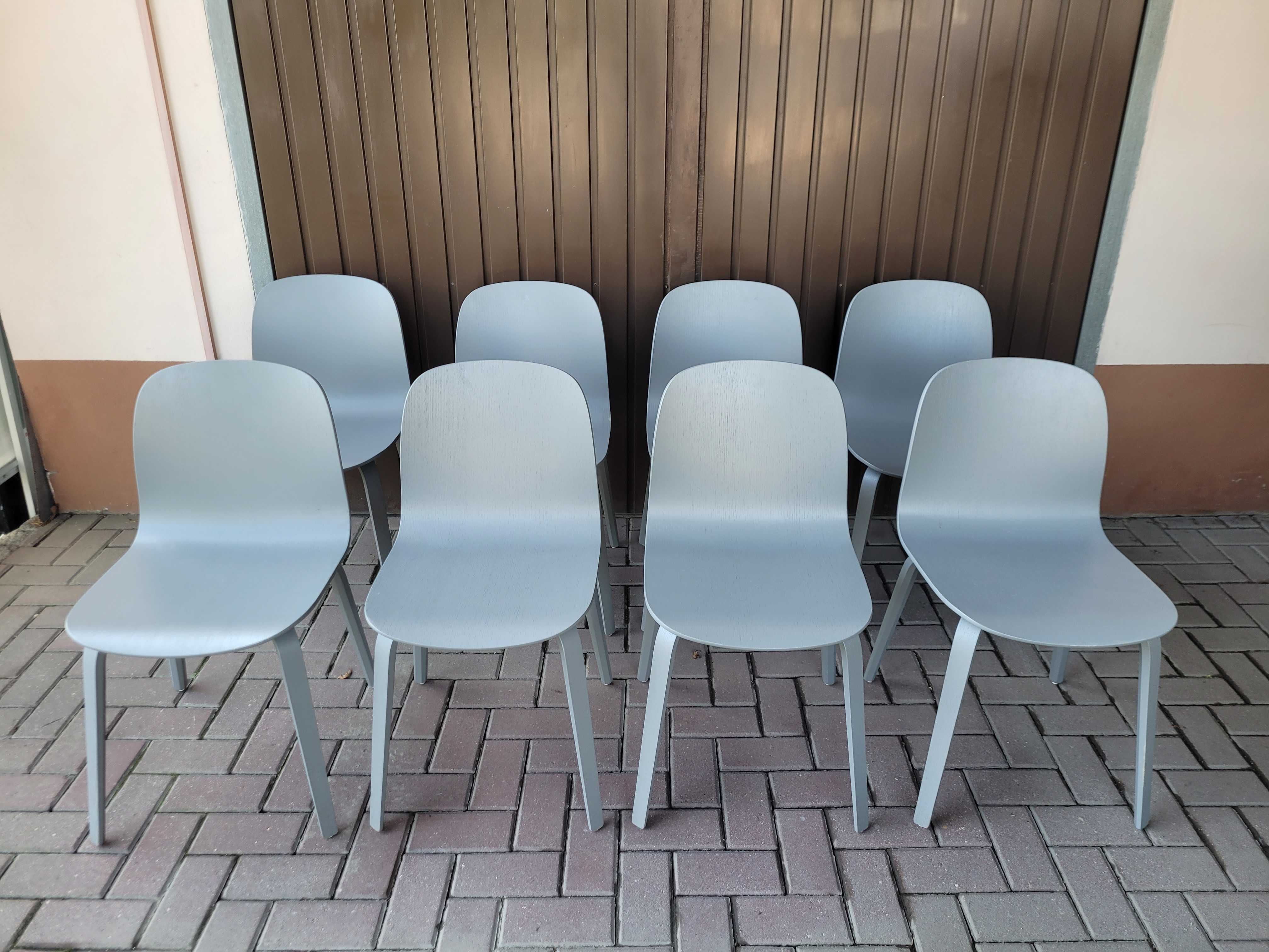 Duńskie Krzesła MUUTO krzesło VISU WOOD Szare Design MIKA TOLVANEN