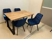 (159) Stół na metalowych nogach + 4 krzesła, nowe 1250 zł