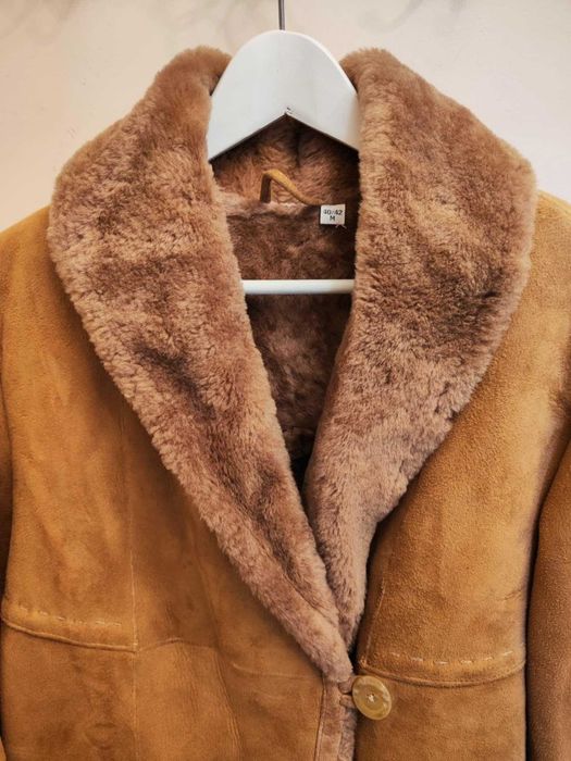 Klasyczny kożuch damski z naturalnej skóry owczej – rozmiar 40/42