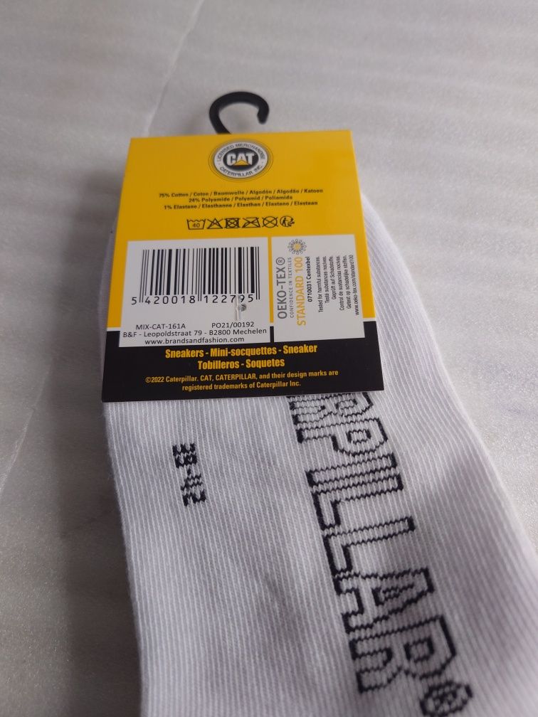 Skarpetki stopki CAT białe krótkie do kostki Caterpillar 39-42 3 pary
