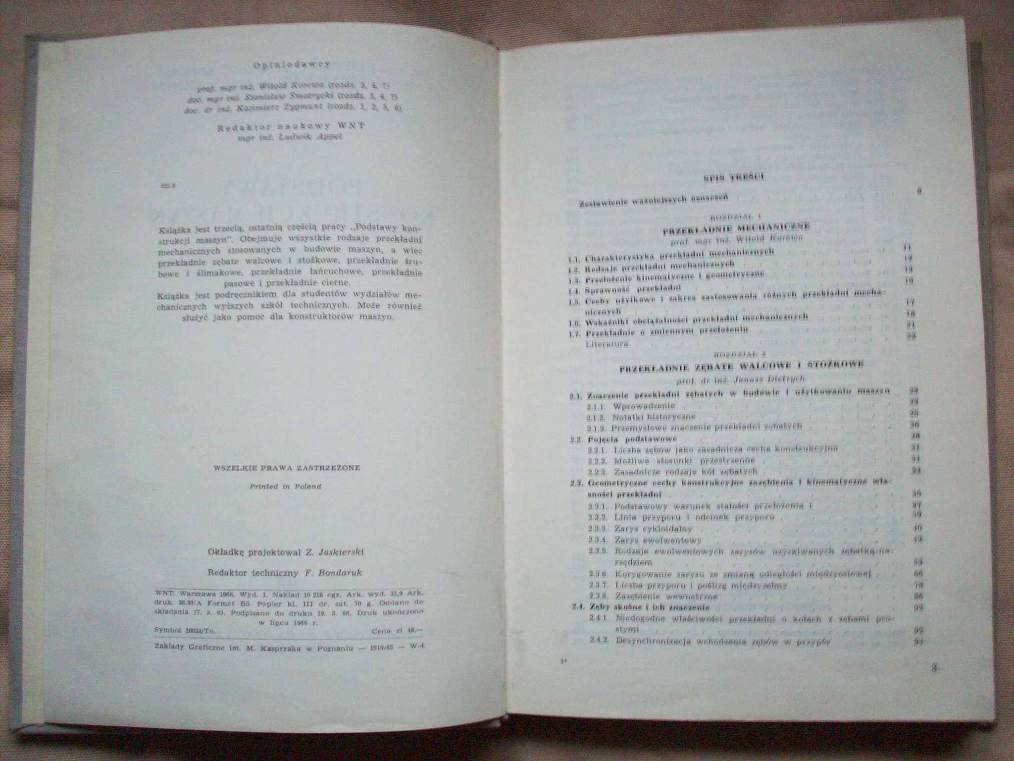 Podstawy konstrukcji maszyn, część III, J.Dietrych, 1966.