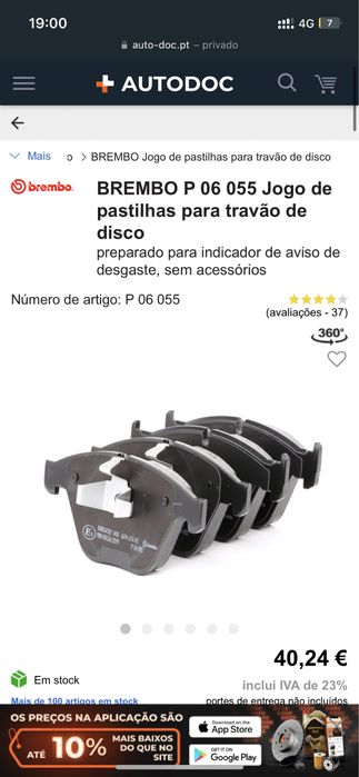 Par de Pastilhas Brembo P 06 055 E90