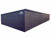 GARAŻ BLASZANY 15m x 6m Brama Uchylna + Drzwi Antracyt 15X6 GB286