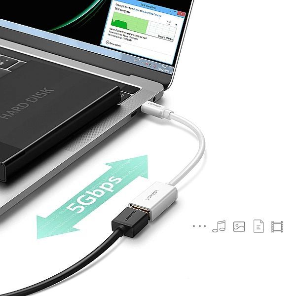 Adapter Ugreen Us154, 30702 Usb-a 3.0 (żeński) / Usb-c 3.0 (męski) Otg