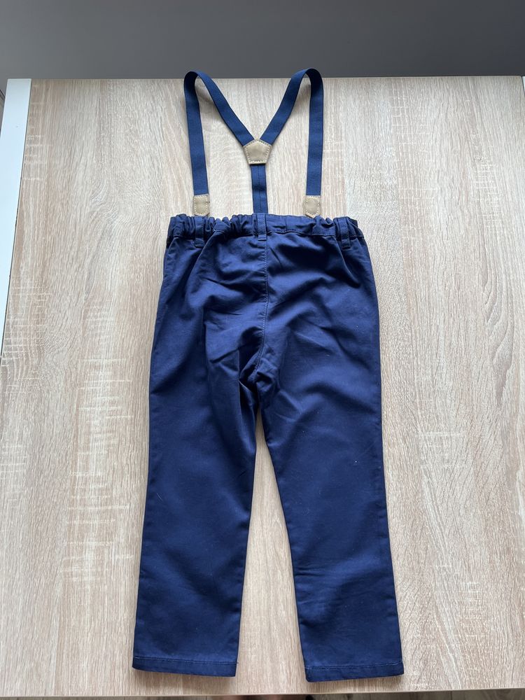 H&M super spodnie chłopięce chinosy z odpinanymi szelkami 98 cm!
